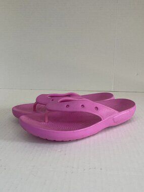 Crocs Sandals Womens Size 12 Pink Thong Flip Flops Comfort Shoes Beach Casual